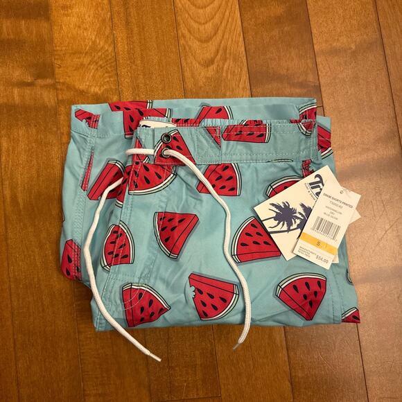 NWT runks Surf & Swim Co. Watermelon Sano Printed Swim Trunks size small - Picture 6 of 11